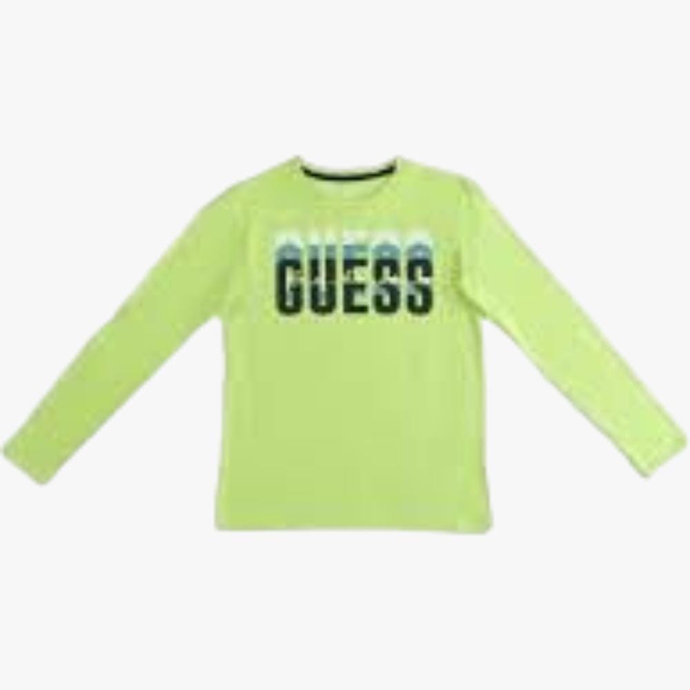 Guess Boys Long Sleeve Tee Bright Green Guess