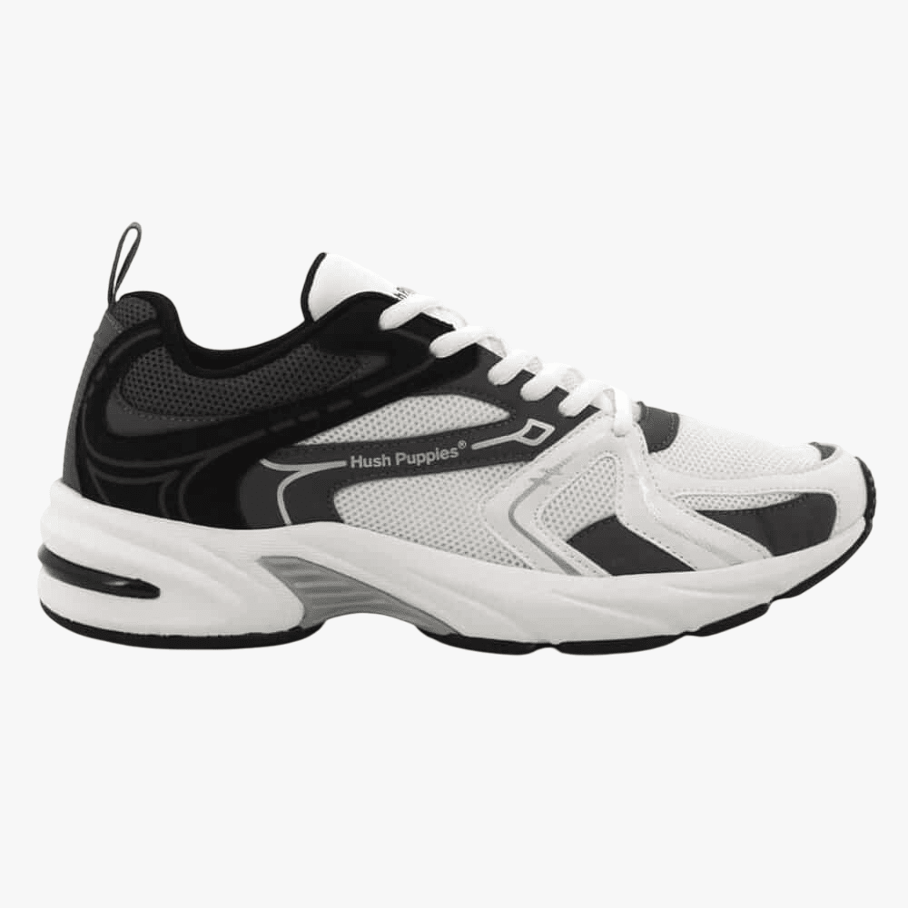 Hush Puppies Mens Wally Black White Grey Mesh Sneaker | Hush Puppies