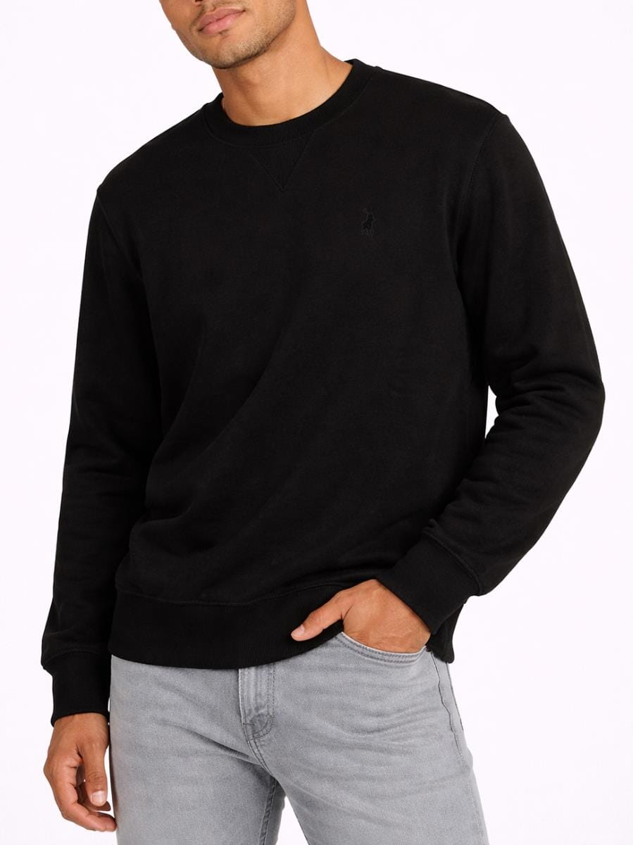Polo Mens Essential Fleece Sweater Black | Polo