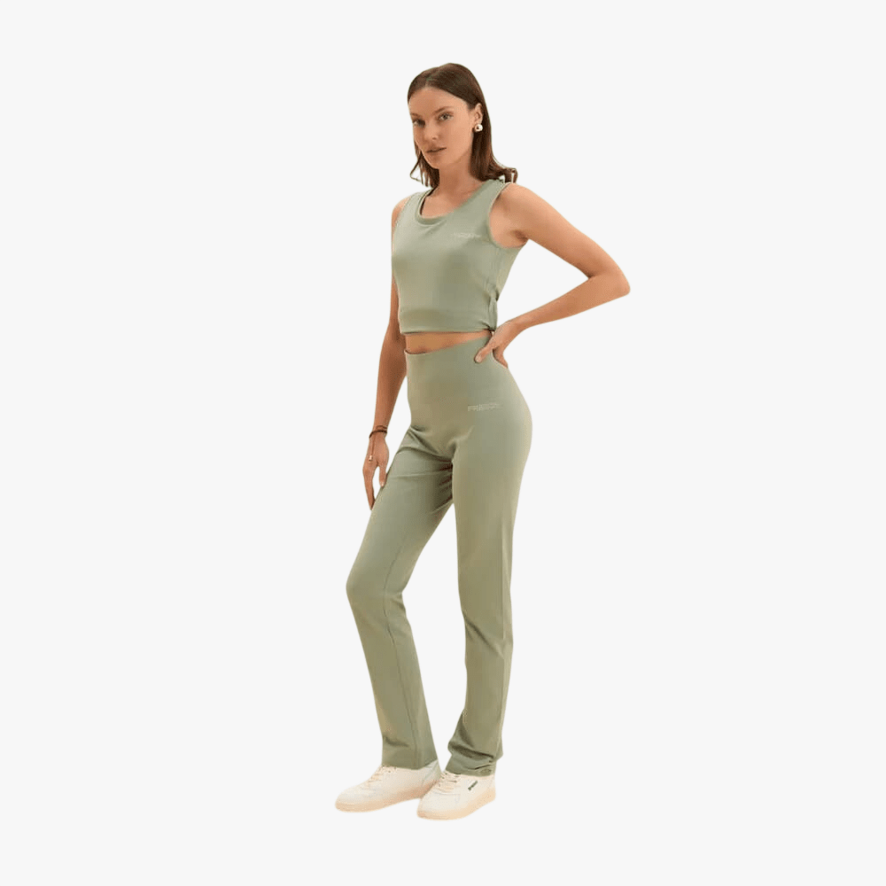 Freddy Womens Jersey Athletic Trousers With Adjustable Bottoms Iceberg Green | Freddy