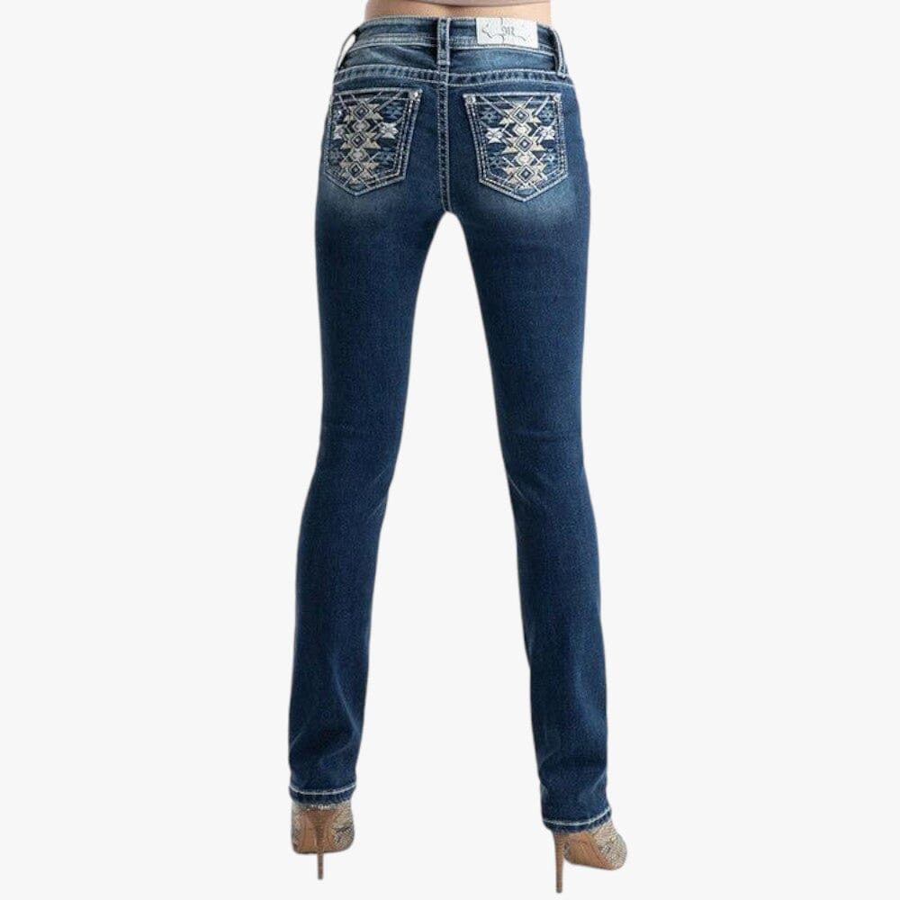 Miss Mee Womens Aztec Totem Mid Rise Skinny Jeans Med Vintage Miss Me