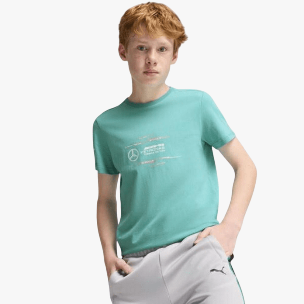 Puma Boys Mapf1 Logo Short Sleeve Tee Seen Green | Puma