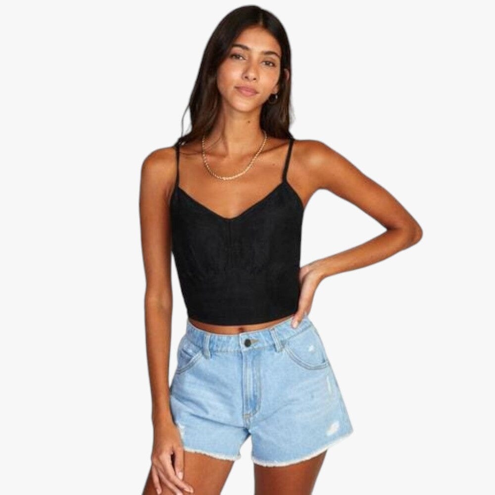 Roxy Womens Good Keepsake Crop Vest Black | Roxy