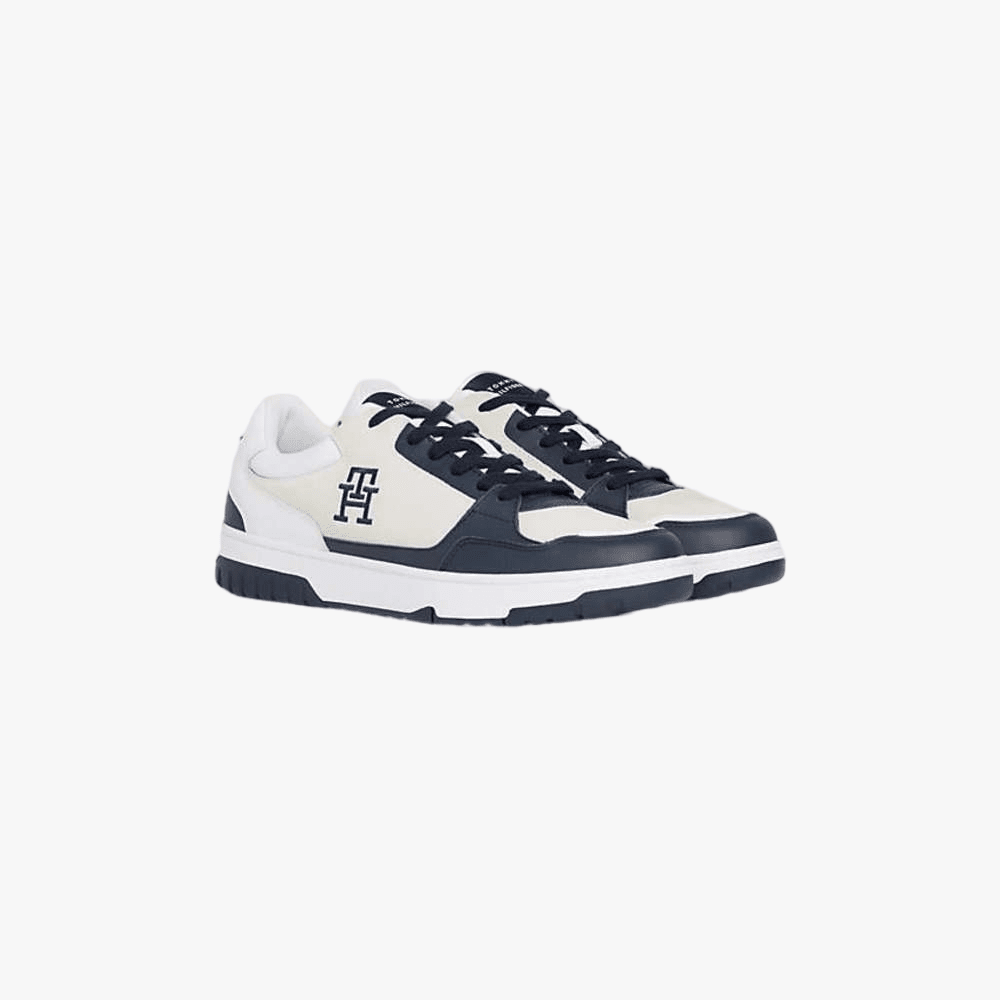 Tommy Hilfiger Mens Basket Street Mix Sneaker White Blue | Tommy Hilfiger
