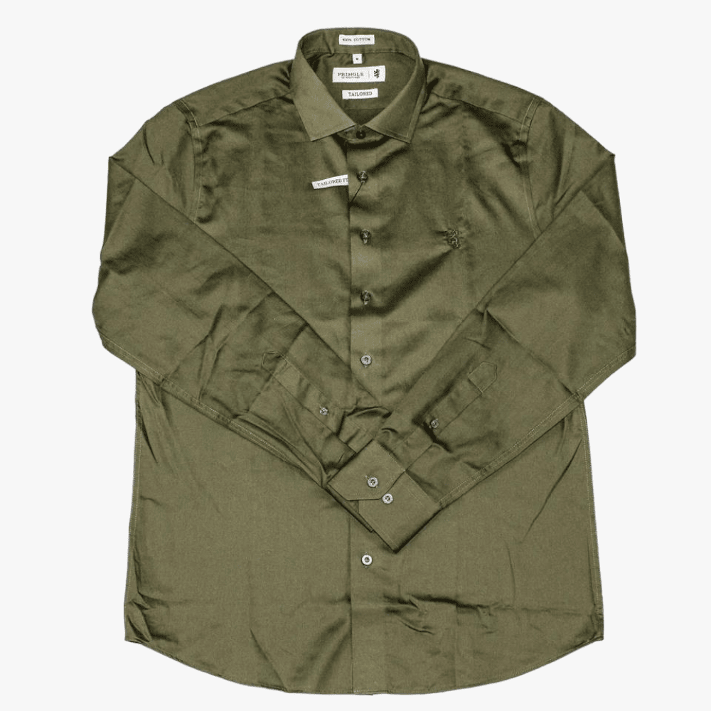 Pringle Mens William Classic Long Sleeve Shirt Fatigue >241-146 | Pringle