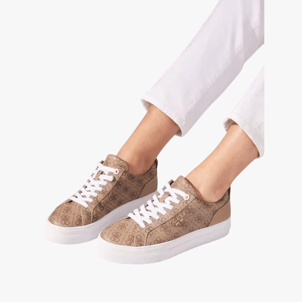 Guess Womens Denesa Lo Sneaker Medium Brown | Guess
