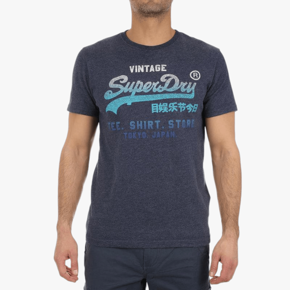 Superdry Mens Vl Fade Short Sleeve Tee Blue Marl | Superdry