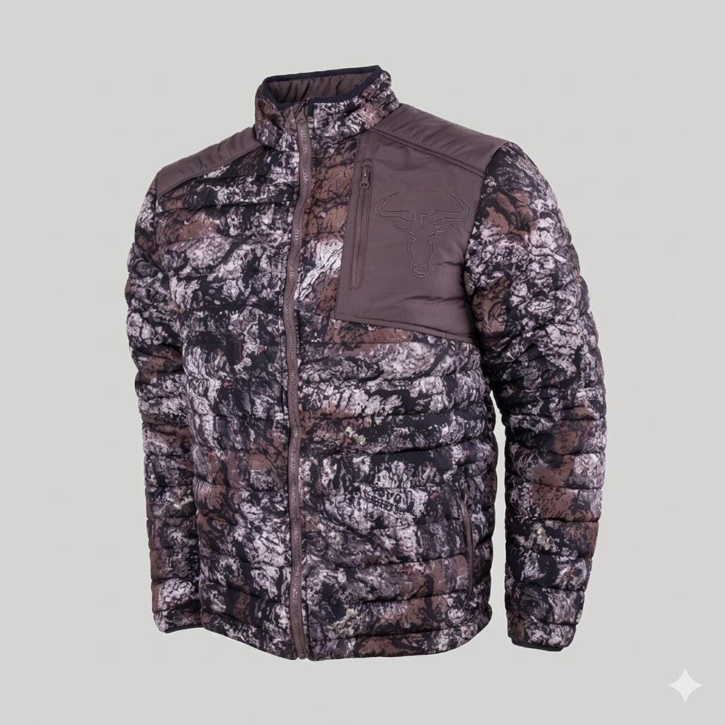 Wildebees Mens Puffer Jacket Bark Charcoal | Wildebees