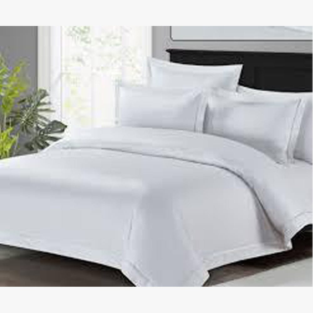 Giorgio King Duvet Cover T400 White/Navy Cotton Co