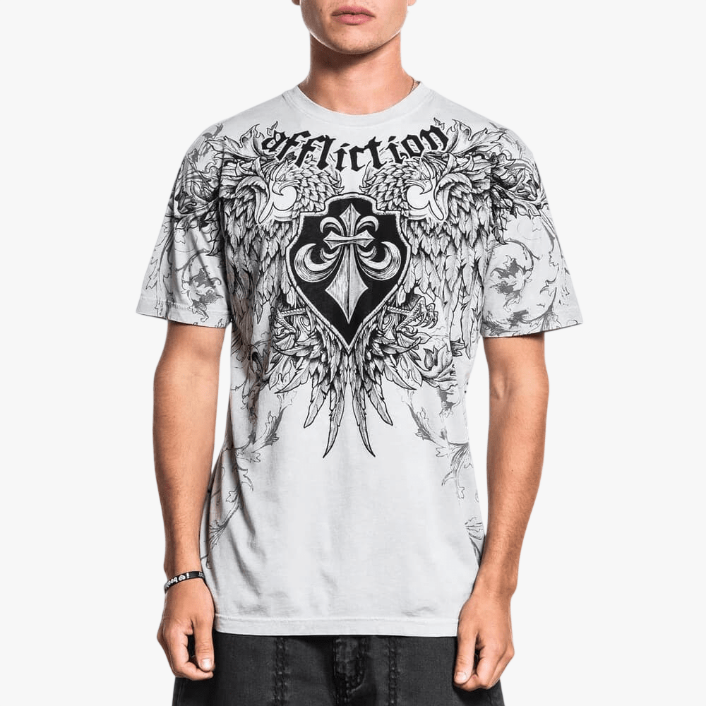 Affliction Mens Wash Tee Silver Lava Wash | Affliction