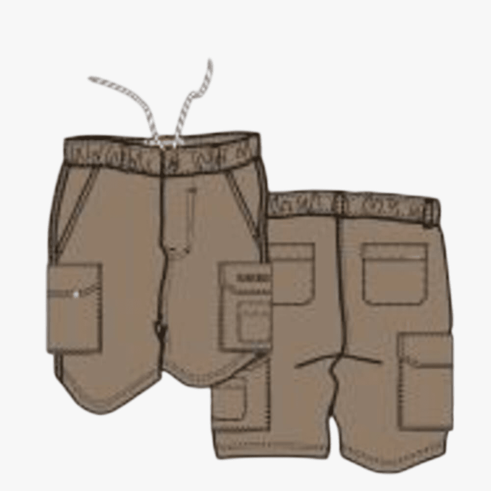Kakiebos Mens 14Cm Elasticated Shorts Khaki | Kakiebos