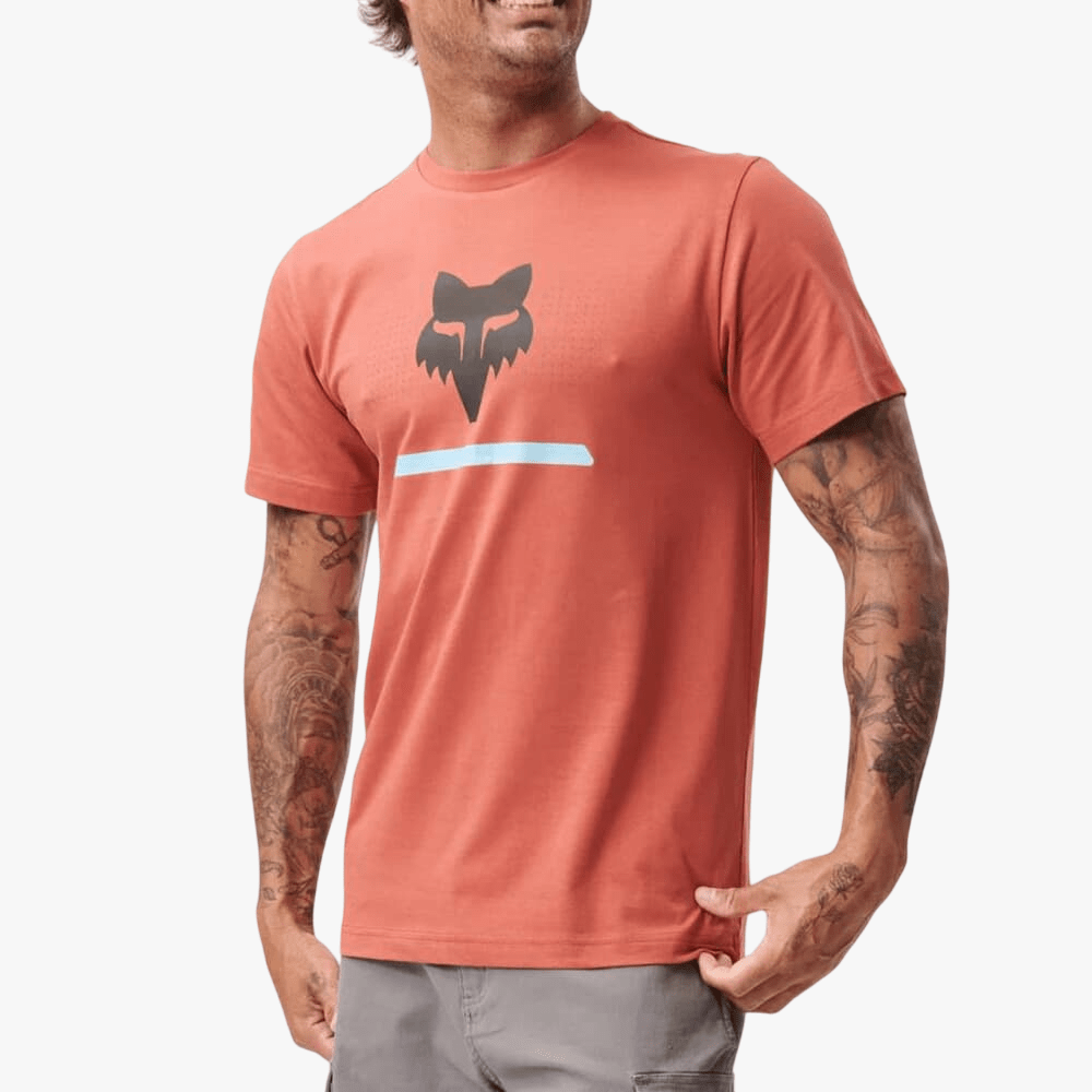 Fox Mens Optical Illusion Short Sleeve Tee Tandoori Spice | Fox