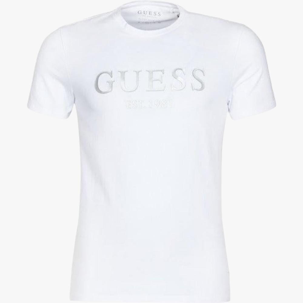Guess Girls Holographic Short Sleeve Tee True White Guess