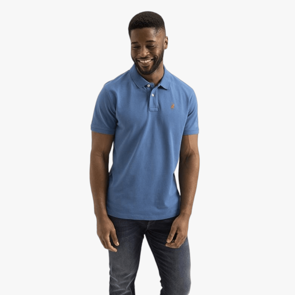 Polo Mens Carter Pique Short Sleeve Golfer Petrol Blue | Polo