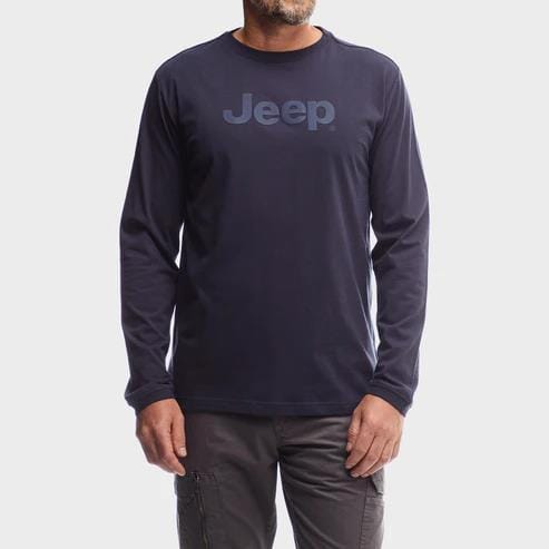 Jeep Mens Fashion Graphic Long Sleeve Tee Navy | Jeep