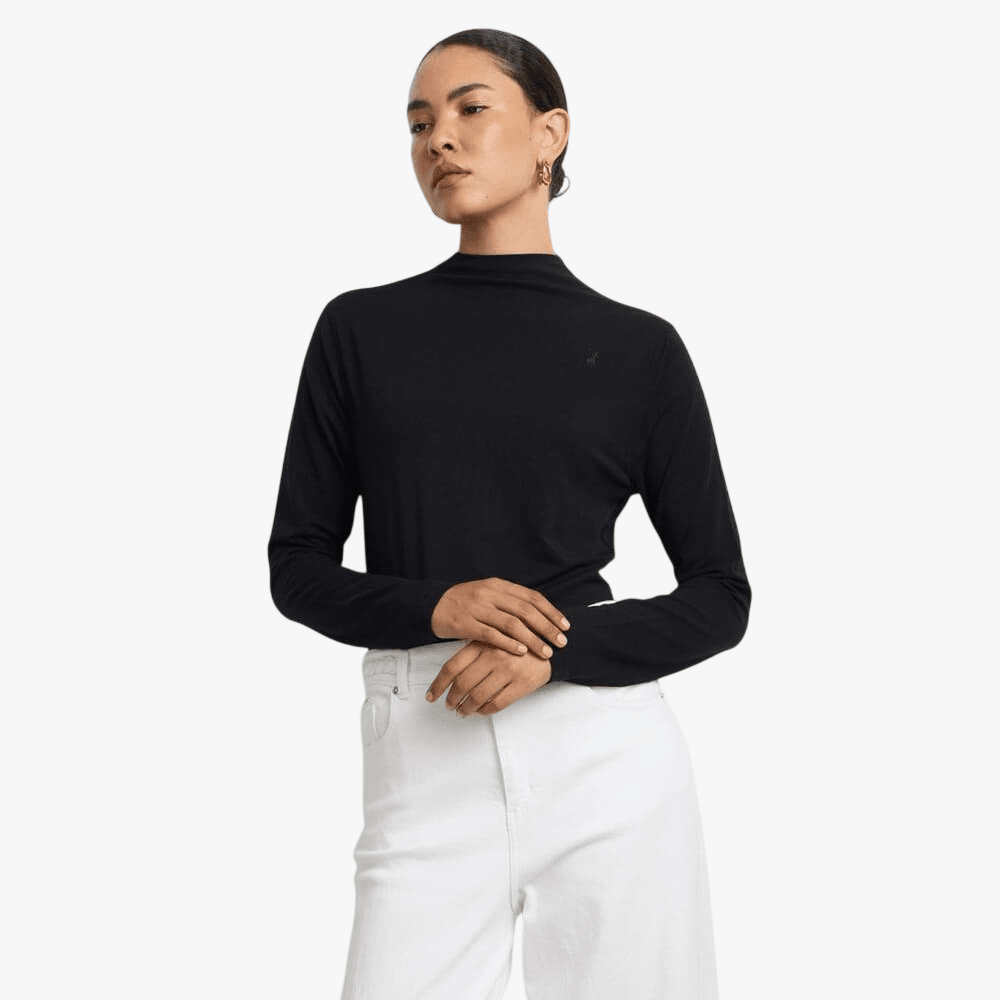 Polo Womens Dani Long Sleeve Second Skin Tee Black | Polo