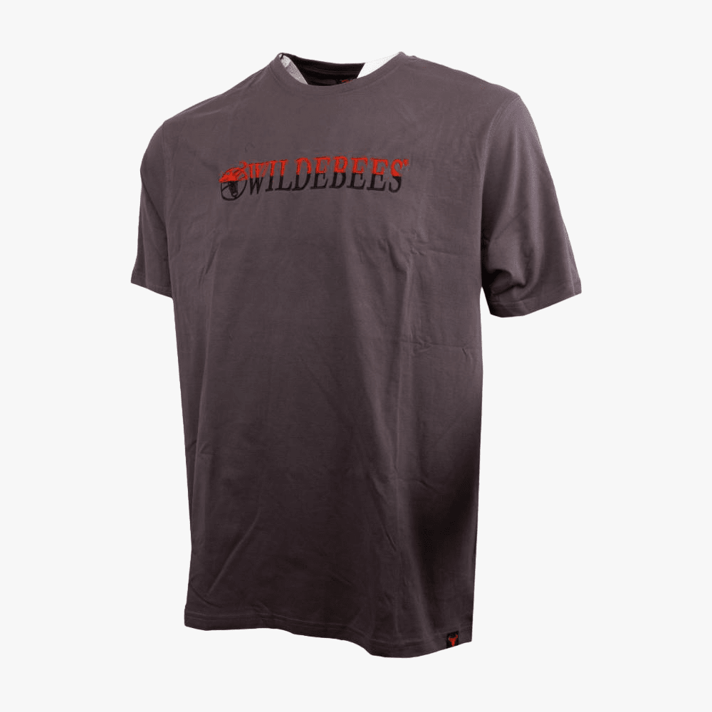 Wildebees Mens Split Embroid Short Sleeve Tee Pewter | Wildebees