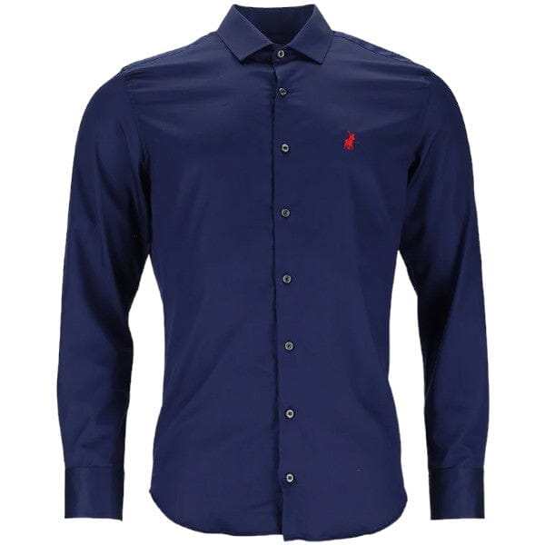 Polo Mens Custom Fit Greig Long Sleeve Shirt Navy | Polo