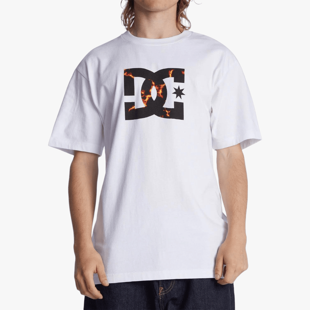 Dc Mens Star Fill Short Sleeve Tee White Fire | DC