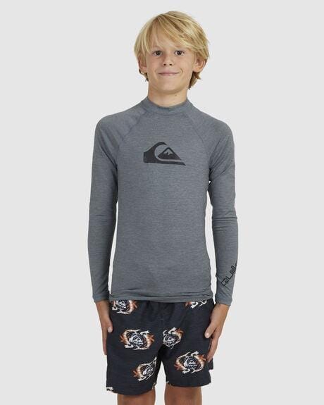 Quiksilver Boys Comp Logo Long Sleeve Tee Heather Grey | Quiksilver