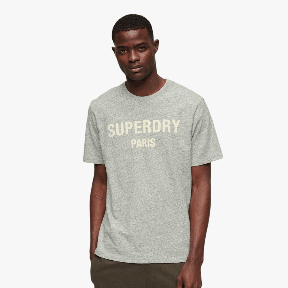 Superdry Mens Luxury Sport Loose Short Sleeve Tee Athletic Grey Marl Superdry