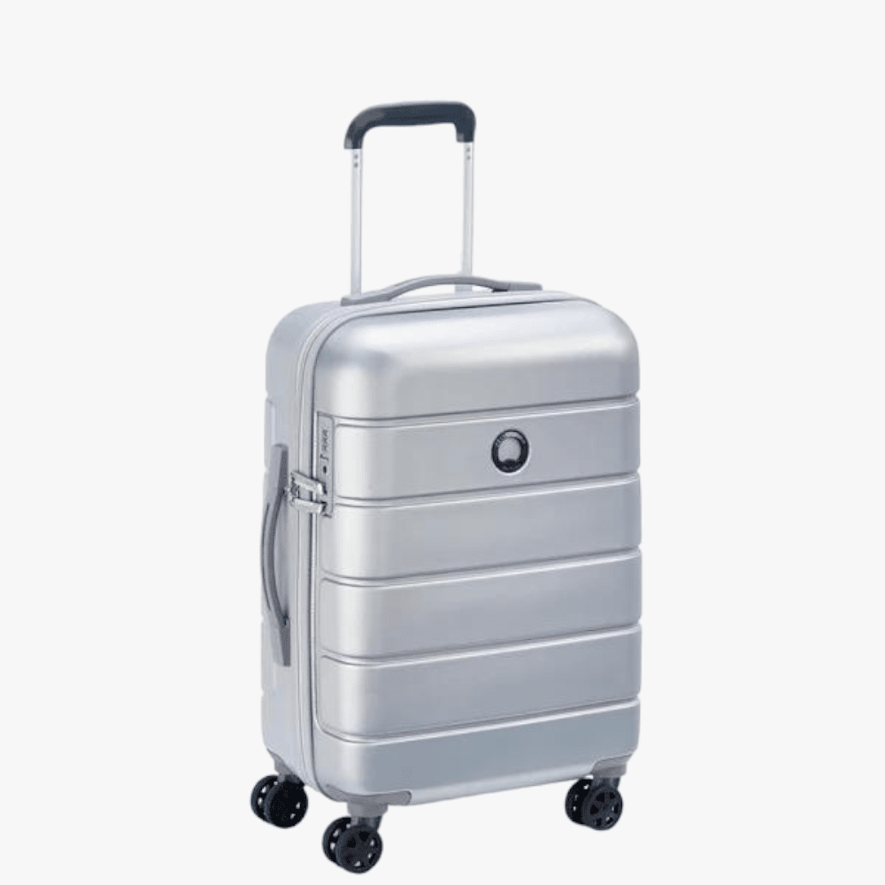 Delsey Lagos 55Cm Slim Cabin Trolley Case Silver Delsey