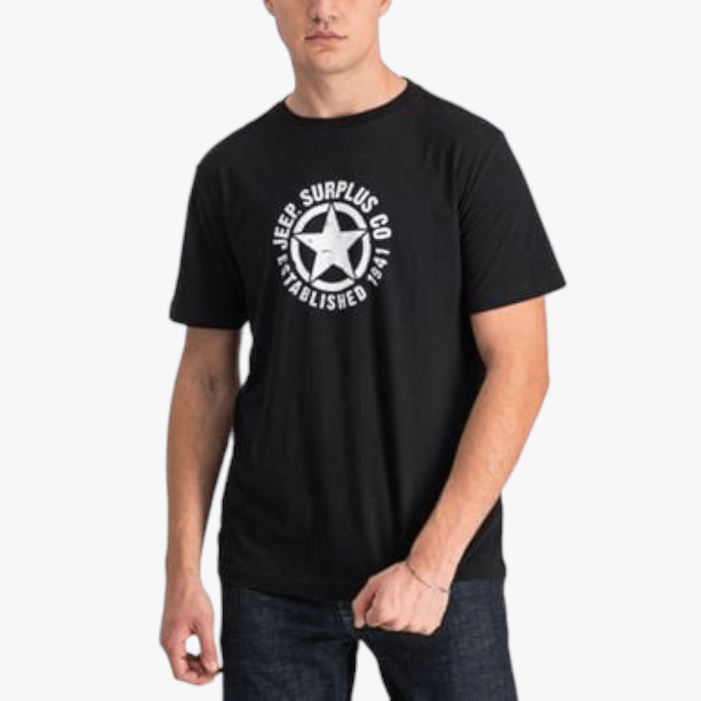 Jeep Mens Star Icon Print Short Sleeve Tee Black | Jeep