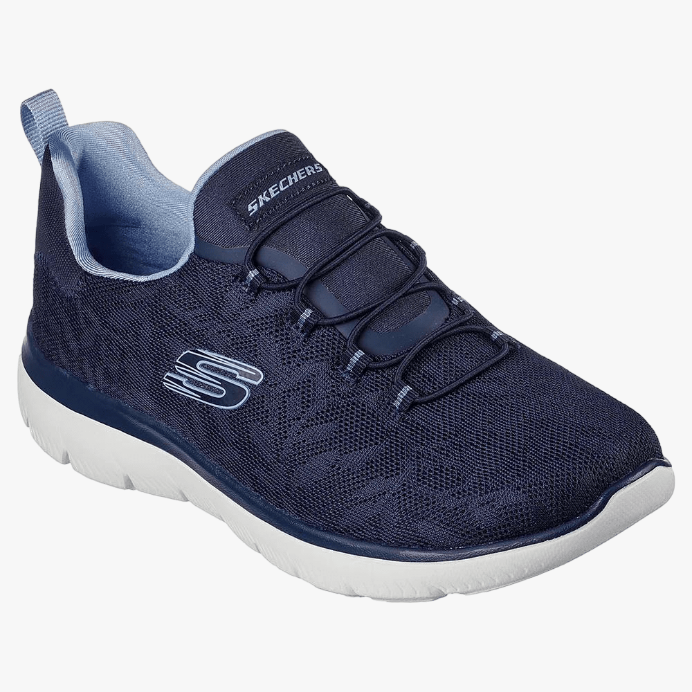 Skechers Womens Summits Lace Up Sneaker Navy Blue Brands Megastore