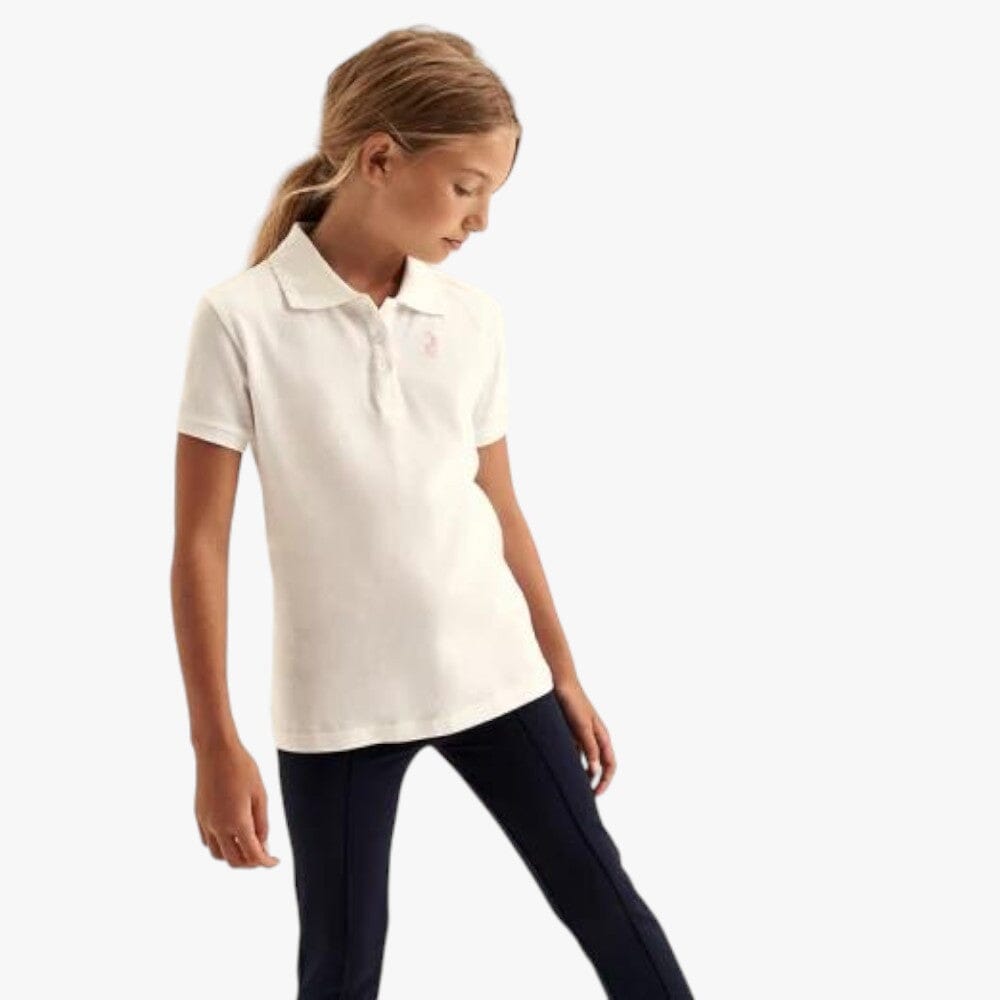 Polo Girls Classic Short Sleeve Golfer White Polo