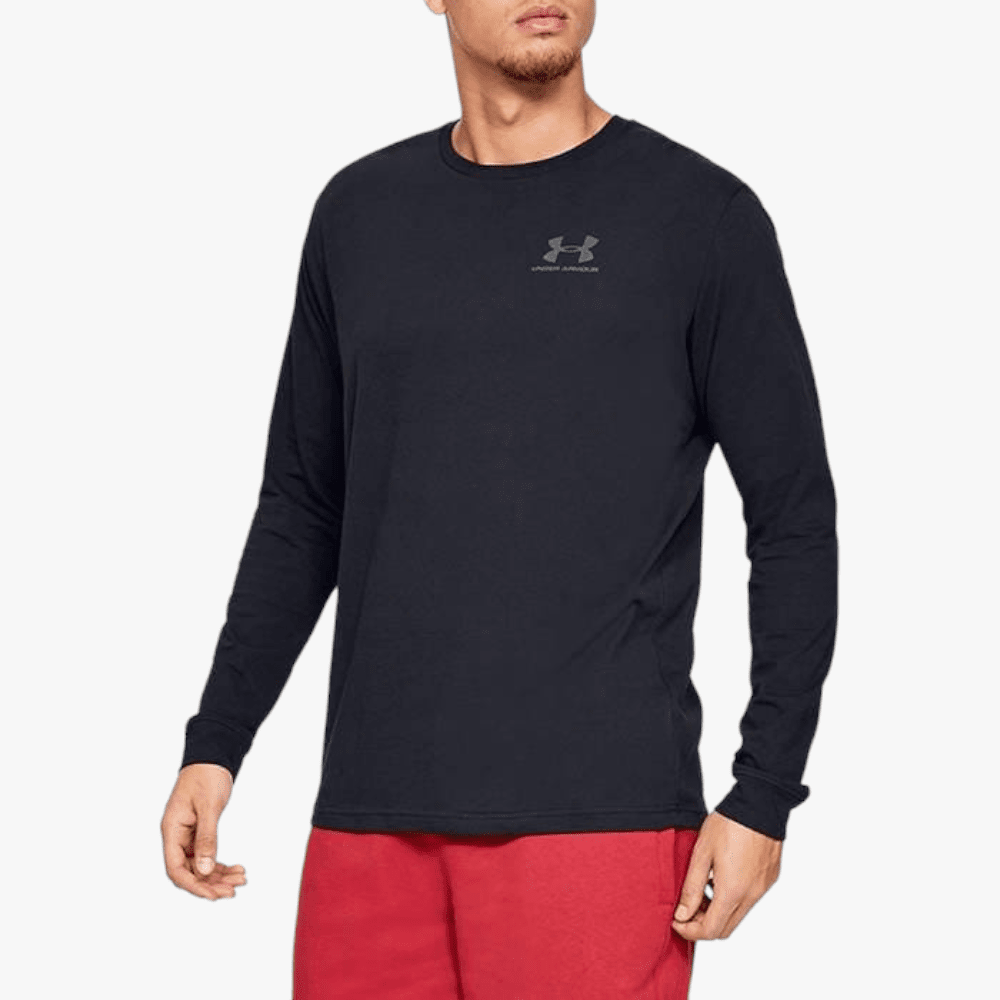 Under Armour Mens Sportstyle Left Chest Long Sleeve Tee 001 Black | Under Armour