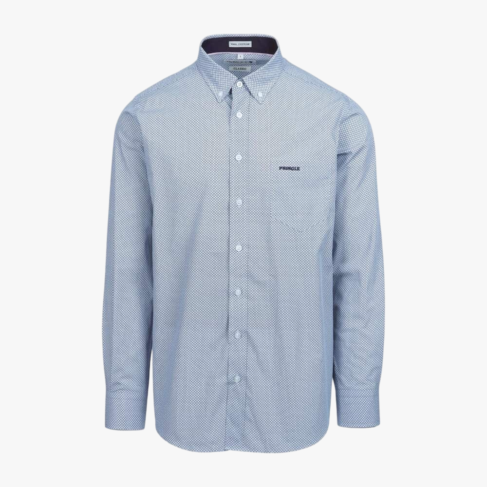 Pringle Mens Jonathan Long Sleeve Shirt Blue