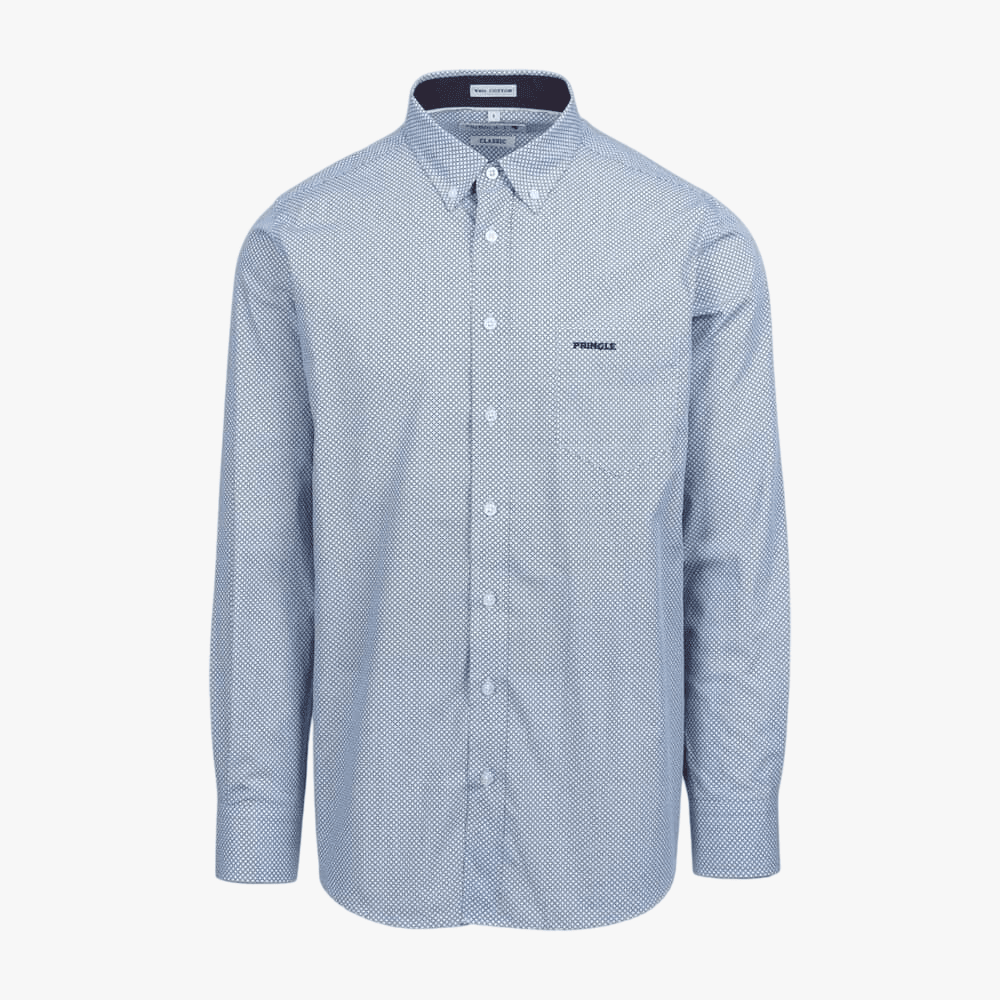 Pringle Mens Jonathan Long Sleeve Shirt Blue | Pringle