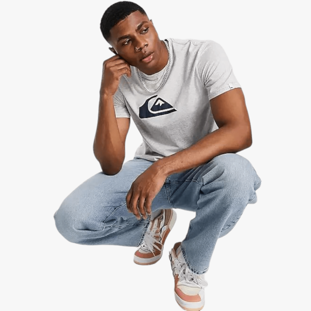 Quiksilver Mens Corp Logo Short Sleeve Tee Grey Heather | Quiksilver