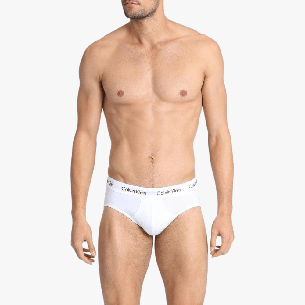 Calvin Klein Mens 3 Pack Hipster Brief White Calvin Klein