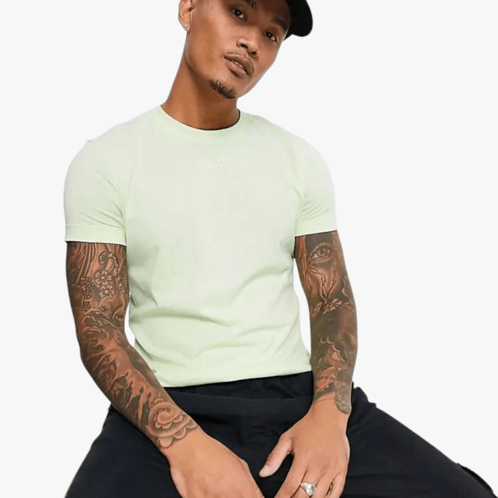 Ck Mens Stacked Logo Tee Light Green Calvin Klein