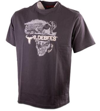 Wildebees Mens Africa Safari Short Sleeve Tee Pewter | Wildebees