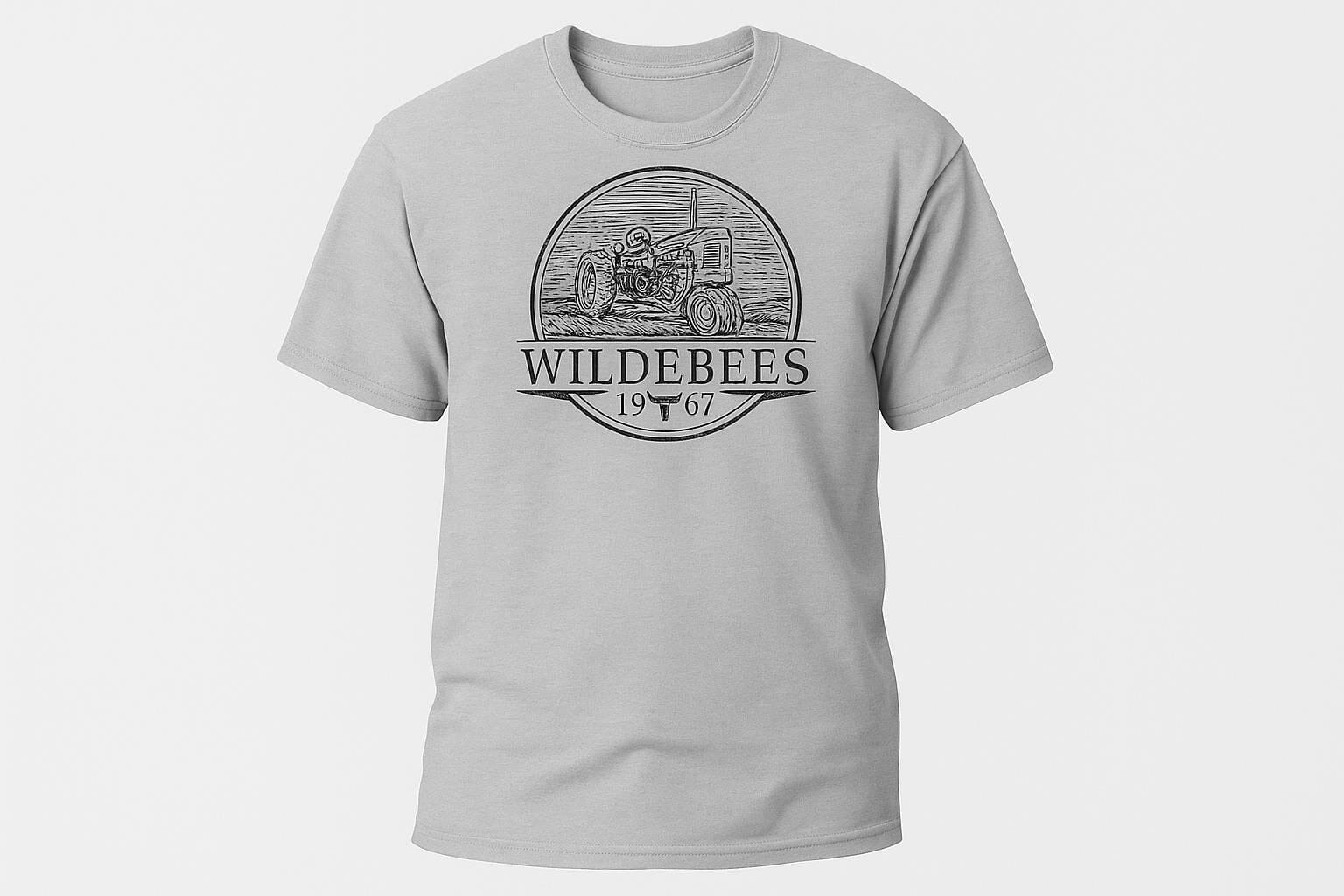 Wildebees Mens Tractor Stamp Tee Grey Mel | Wildebees