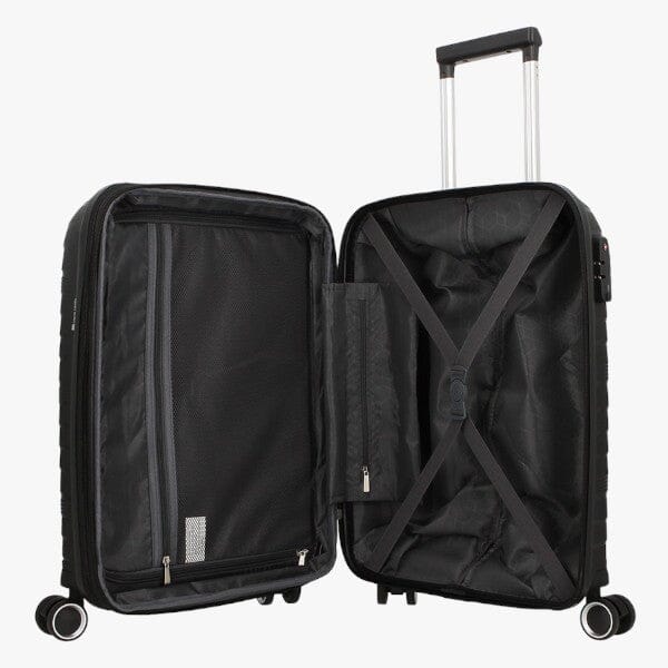 Pierre Cardin Montpellier Hard Case Trolley Suitcase Black 24" | Pierre Cardin