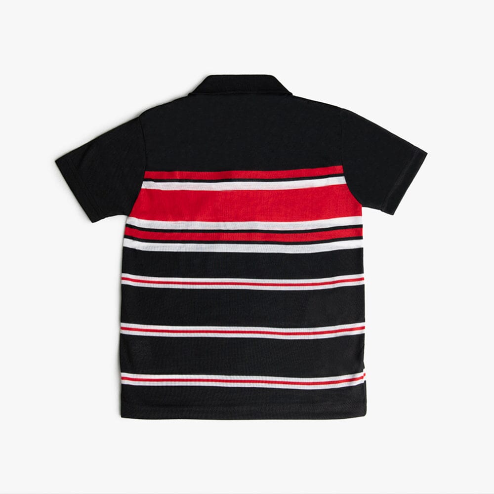 Urban Life Boys Golfer Black Red Stripe Urban