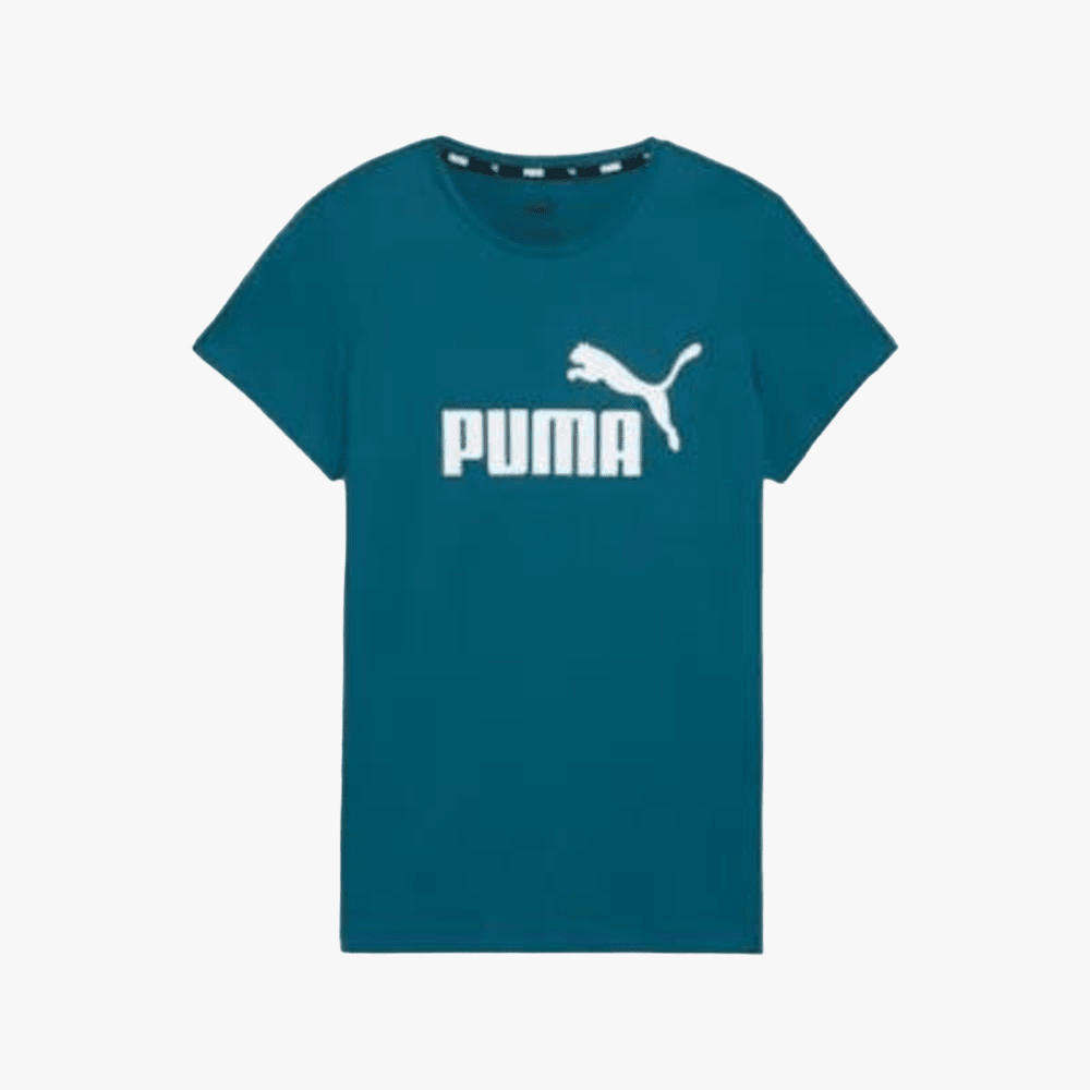 Puma Womens Ess Logo Short Sleeve Tee Cold Green | Puma