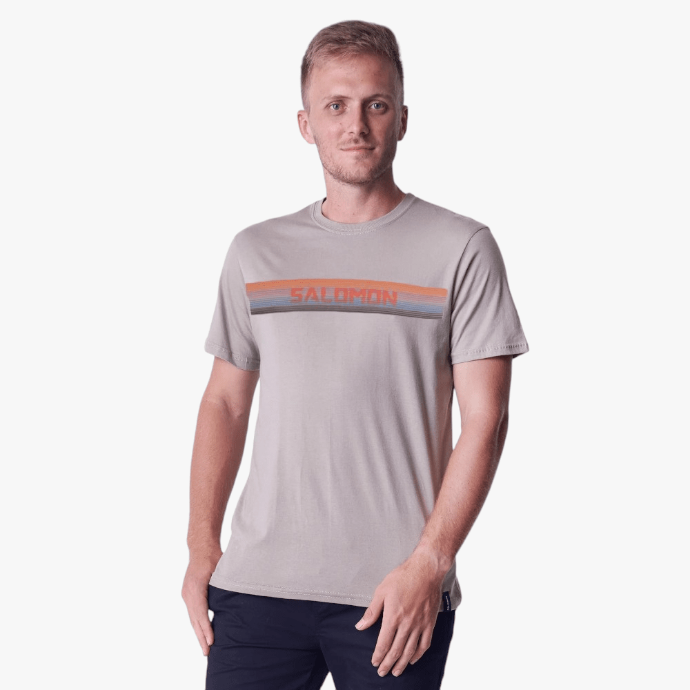 Salomon Mens Retrograde Short Sleeve Tee Vintage Khaki | Salomon