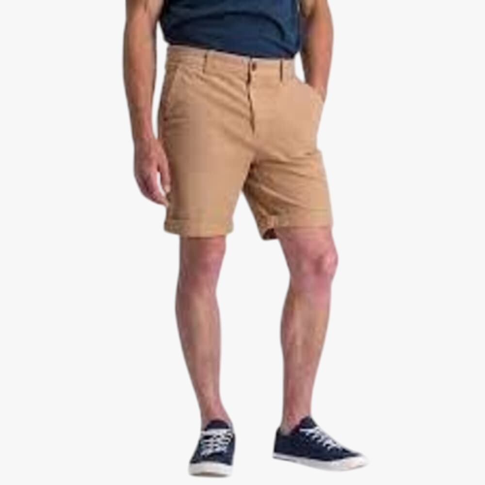 Jeep Mens Fixed Waistband Chino Shorts Camel Jeep
