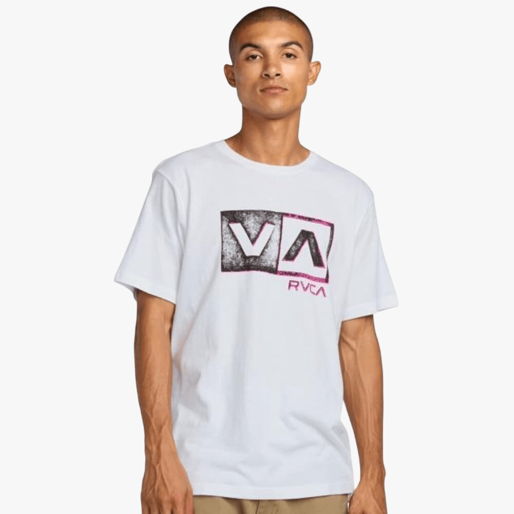 Rvca Mens Balance Box Short Sleeve Tee White | Rvca