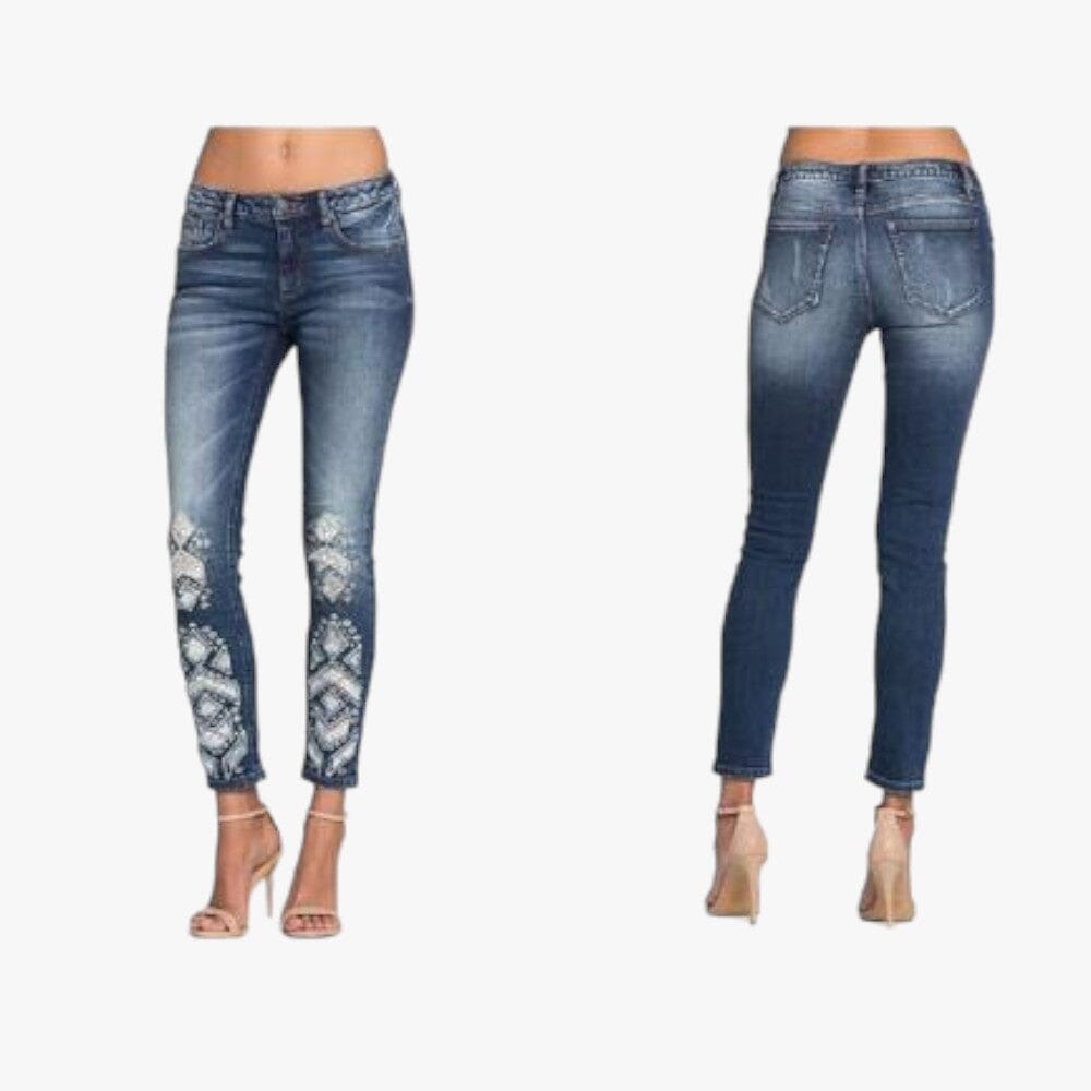 Miss Me Denim Warrior Ankle Skny Dk Blue Miss Me