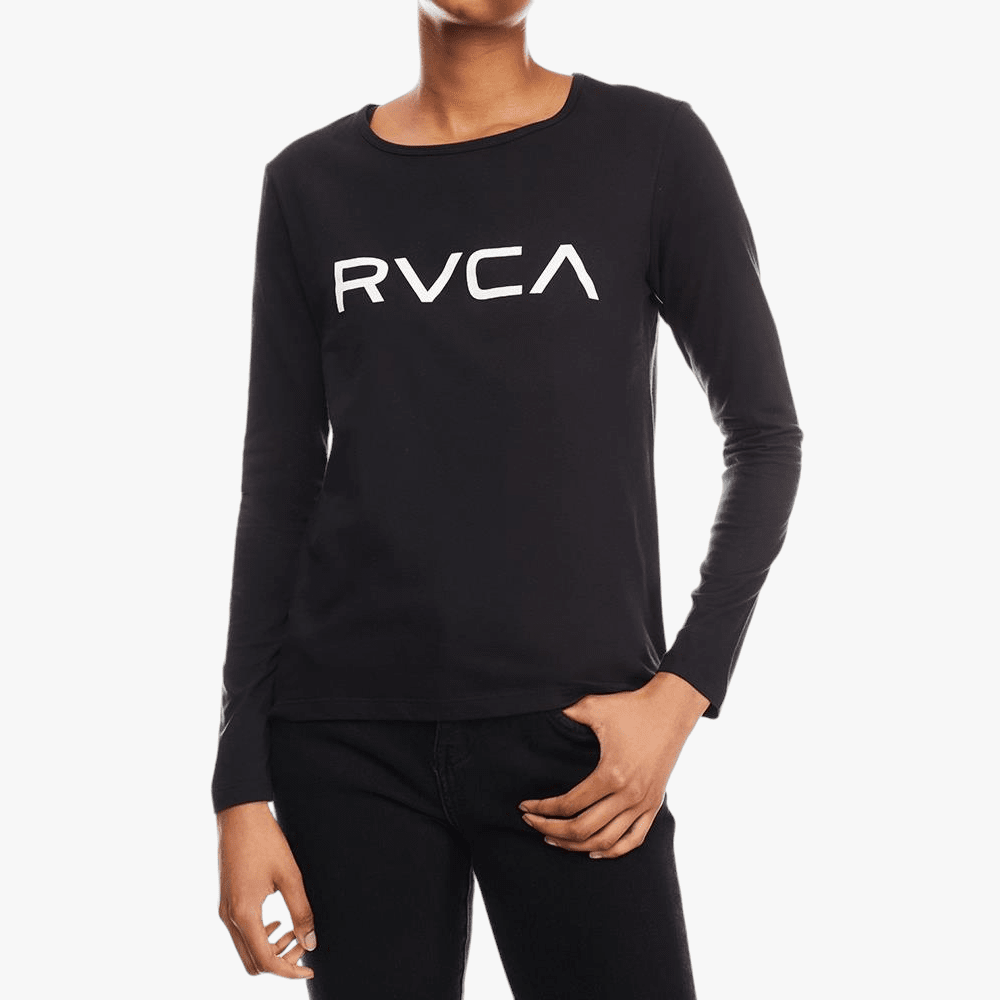 Rvca Ladies Big Rvca Roll It Long Sleeve Tee Vintage Black Rvca