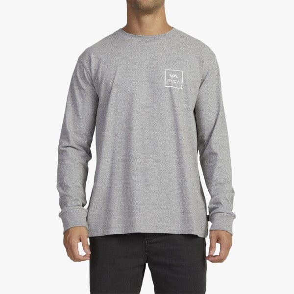 Rvca Mens Va All The Way Long Sleeve Tee Grey Marle Rvca