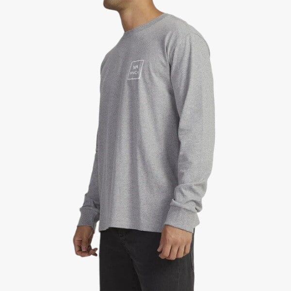 Rvca Mens Va All The Way Long Sleeve Tee Grey Marle Rvca