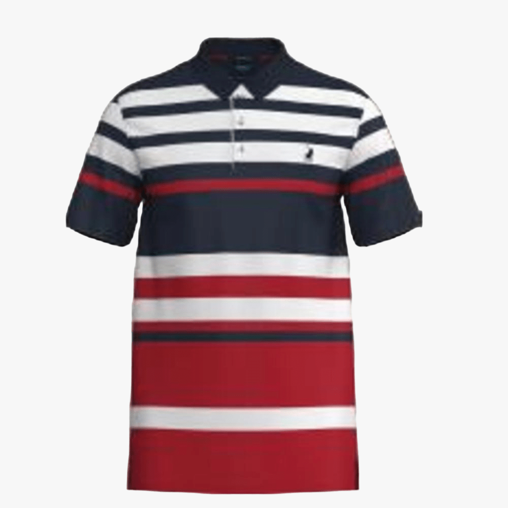 Polo Mens Bold Stripe Dm Short Sleeve Golfer Red | Polo
