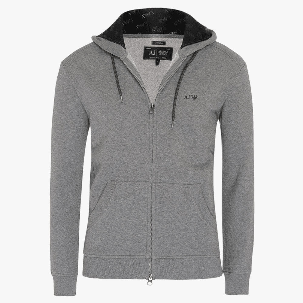 Armani Mens Zip Up Hoody Jacket Grey Mens