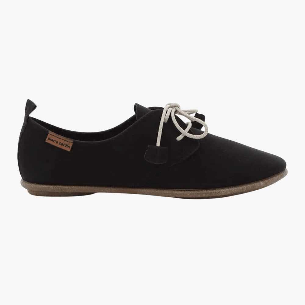 Pierre Cardin Womens Riviera Lace Up Shoe Black Mono | Pierre Cardin